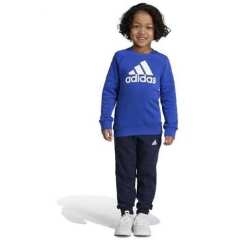 Conjunto de Sudadera y Pantalón Adidas Essentials Logo para Niños en Azul Semitranslúcido / Blanco (Talla: 4-5 Años)