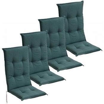 vidaXL silla de jardín Asiento Acolchado 2 Stk 117 x 49 cm azul, 4x Blau 117x49 cm