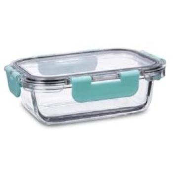 Recipiente Hermético de Vidrio Rectangular Purity 15,3x11,2x5,8cm - 37cl Apto Microondas y Congelador