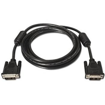 NANOCABLE 10.15.0605 - Cable DVI a DVI con ferrita Single Link 18+1, Macho-Macho, Negro, 5mts