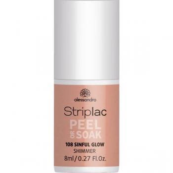 Alessandro Striplac Peel Or Soak Lacas de uñas 8 ml 108 - SINFUL GLOW Vegan Beige N.º 108 Resplandor pecaminoso