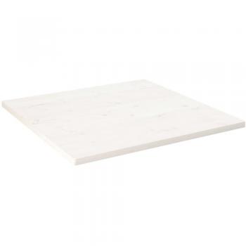 Tablero de mesa cuadrado blanco 80x80x2,5 cm de madera maciza de pino