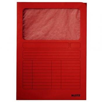 Carpeta Expositora Leitz A4 160g Cartón Rojo con Ventana