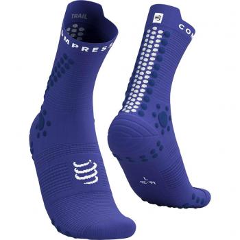 Calcetines Compressport Pro Racing Socks V4.0 Trail Azul Eléctrico