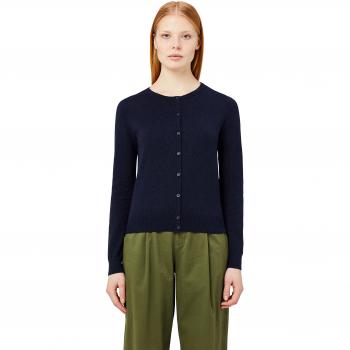 MERAKI Chaqueta de Algodón Mujer Cuello Redondo, Azul