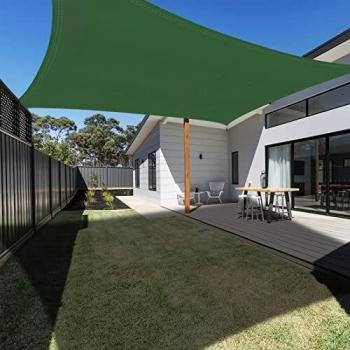 Ankuka 2x3m Vela de Sombra Rectangular Verde, Toldo de Protección UV Impermeable para Jardín Patio Patio Exterior Piscina con Cuerda Libre