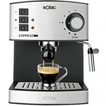 Solac CE4480 Espresso-Cafetera de 19 Bares con vaporizador, 850 W, 1.25 litros, 0 Decibeles, Acero Inoxidable