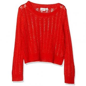 NAME IT Nkflivia LS Short Knit suéter, Rojo