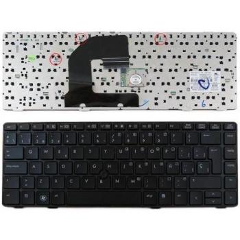 Teclado para portátil HP EliteBook 8460p 8460w, compatible con modelos HP EliteBook 8460p y 8460w, diseño QWERTY en español, retroiluminado, conexión mediante cable flexible