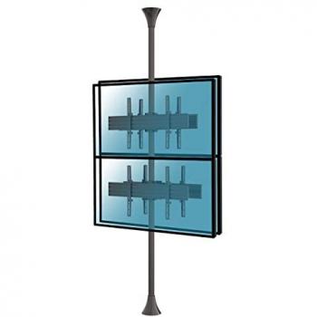 Soporte de Suelo a Techo Inclinable Kimex para 4 TV de 32-75 VESA 600x400 Máx. 30Kg Altura 240cm