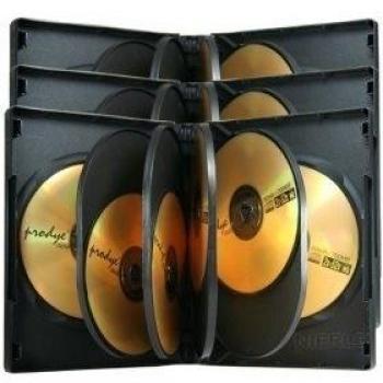MediaRange BOX35-8 Caja transparente para CD 8discos Negro funda para discos ópticos - Fundas para discos ópticos