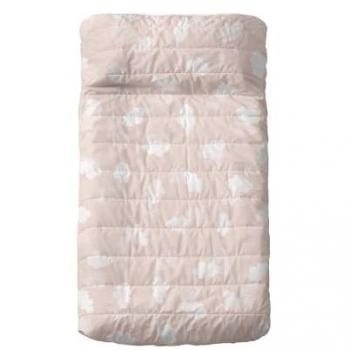 Colcha Rosa para Cuna de Bebé HappyFriday Clouds 100x130 cm, 100% Algodón Exterior, Relleno 100% Poliéster, Calidad 150