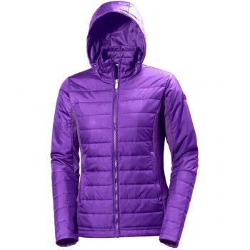 Helly Hansen W Astra Hooded - Chaqueta con capucha para mujer, color morado, talla L