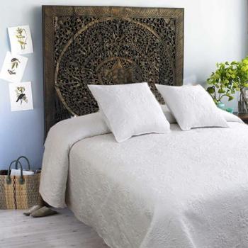 Tolrà Boutie Primavera  Prestige - Colcha para cama 180, incluye 2 funda de cojín, color blanco