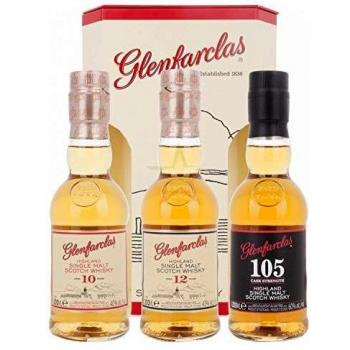 Miniset de Whisky Glenfarclas (10 Años, 12 Años, 105) 47,7% Vol. 3x0,2l en Caja Regalo