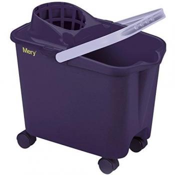 Mery Morado fregona Ruedas giratorias | Cubo con escurridor Amplio | Resistencia máxima Capacidad 14 litros, Polipropileno, 25.5 x 39 x 36.5 cm