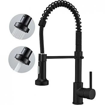 Grifo cocina extraible con 2 Modos Ducha, alto Grifos de cocina fregadero Giratorio a 360°, VENTCY Grifo Monomando Cocina Negro 1/2, monomando para cocina grifo para cocina
