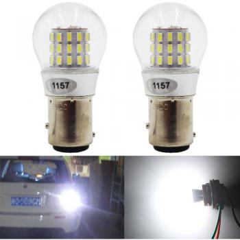 AMAZENAR Paquete de 2 1157 BAY15D 1016 1034 7528 2057 2357 Luz LED Blanca 12V-DC, AK-3014 39SMD Bombillas de Repuesto Para Camper Freno de Freno de Carretera Luces de Señal Tail BackUp Bulbs Day Run
