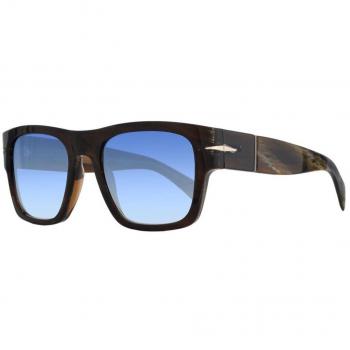 David Beckham Horn/Blue Shaded Sunglasses for Men, Brown, Size: 52 MM