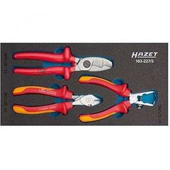 Juego de alicates con aislamiento de protección HAZET 163-227/3 - Dimensiones: 342 mm x 172 mm - Número de herramientas: 3