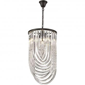 Lámpara colgante de techo MANCHESTER Crystal Chandelier 3 luces, cromo negro, transparente con cristales, E14