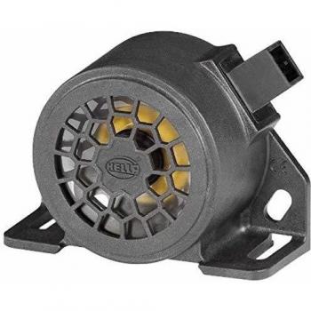 Avisador de marcha atrás Hella 3SL 009 148-021 - Alarma de retroceso - Sonido fuerte 107dB(A) - Color negro - Montaje atornillado - Conector AMP