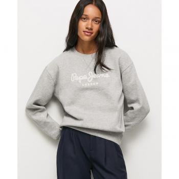 Sudadera Pepe Jeans Nanette N para Mujer - Gris con Cuello Redondo y Logo Bordado