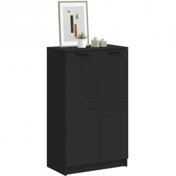 vidaXL Shoe Cabinet Black 59x35x100 cm Engineered Wood