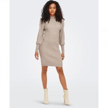 Only ONLKATIA Long Sleeve Knit Dress for Women in Beige