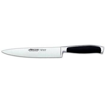 Arcos Serie Kyoto, Cuchillo de Cocina, Hoja de Acero Inoxidable Forjado NITRUM 160 mm, Mango de Polioximetileno, POM Color Negro