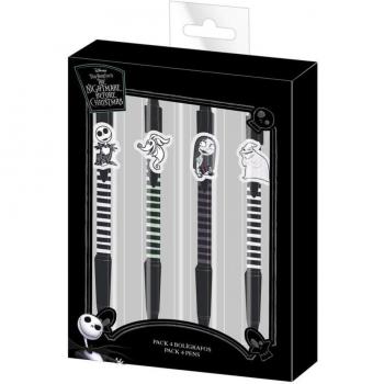 Set de Bolígrafos The Nightmare Before Christmas 4 Piezas Negro