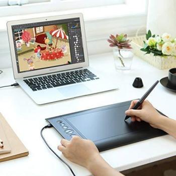 HUION 8192 Presión del Lápiz Tableta Gráfica de Lápiz para Dibujo y Pintura con 12 Teclas de Acceso Directo y Bolsa de Transporte