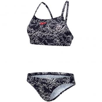 Speedo Boom Allover 2 Piece, Bikini mujer, negro