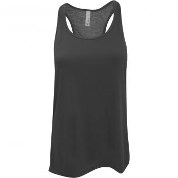 Camiseta sin mangas fluida Bella para mujer, espalda nadadora, talla S, color marrón