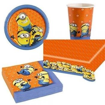 Minions Basic Set de fiesta platos, vasos, servilletas y mantel