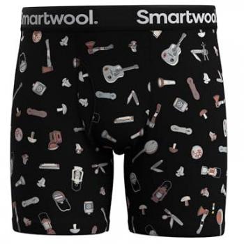Smartwool Men's Merino Print Boxer Briefs - Black Gone Camping
