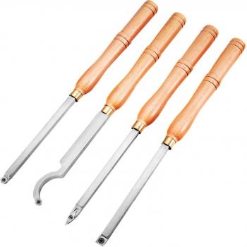 Vevor 4-Piece Carbide Wood Turning Chisel Set - Precision Lathe Tools