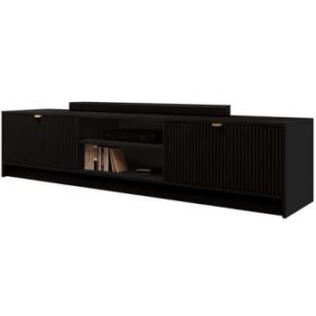 Mueble TV Comfivo J101, Negro, 180 x 40 x 40 cm, Diseño Moderno y Elegante