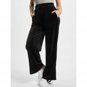 Urban Classics Women's High Waist Straight Velvet Sweatpants - Black, XS
