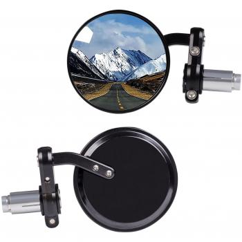 KAWELL Espejos Convexos Redondos Retrovisores Laterales Manillar 7/8Espejos Reflectores para Motocicleta Bicicleta Eléctrico Roller