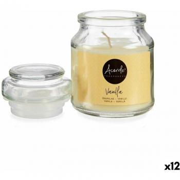 Vela Perfumada Vainilla Beige en Vidrio con Cera (7 x 10 x 7 cm) - Paquete de 12 Unidades