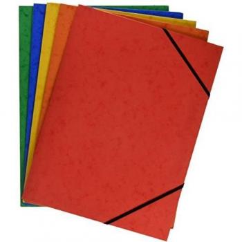 Grafoplás 98490199 Pack de 5 Carpetas de Cartón, A4 con Solapas y Cierre de Gomás Elásticas Cinco Colores Cartongraf XS, Colores Surtidos