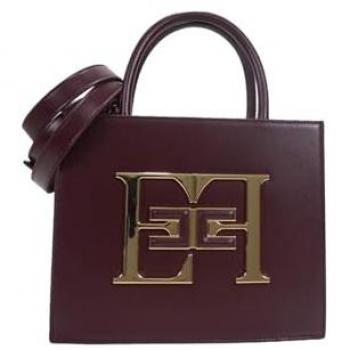 Elisabetta Franchi Bordeaux Small Handbag with Logo for Women