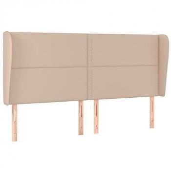 Cabecero con orejas cuero sintético capuchino 183x23x118/128 cm