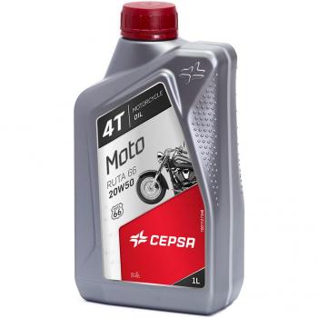 Aceite lubricante para moto-motocultor 1L. 4T Ruta 66 20W50 Cepsa