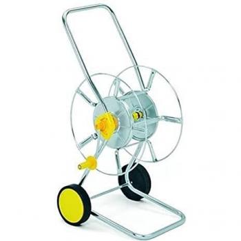 Carro para Manguera Wolf Garten WS 50 Z, Acero Zincado, Color Amarillo y Plata, Dimensiones 48x47x48 cm