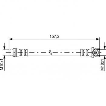 Tubo de freno BOSCH 1 987 481 624 - Latiguillo de freno, alta resistencia, compatible con sistemas de frenos hidráulicos, material duradero, fácil instalación