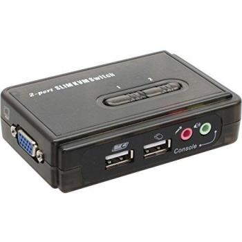 Interruptor KVM InLine® 2 vías USB con audio, para 1 usuario local, conexión de escritorio