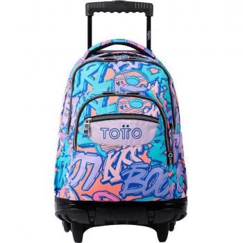 Mochila Escolar con Ruedas Totto Renglones Broad Grafiti Girl