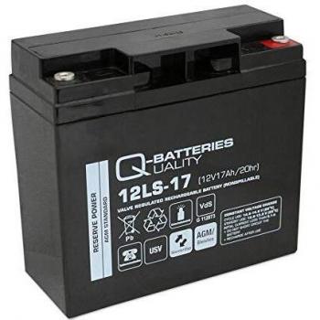 Batería AGM Qbatteries 12LS-17 de 12V y 17Ah, dimensiones 181x77x167mm